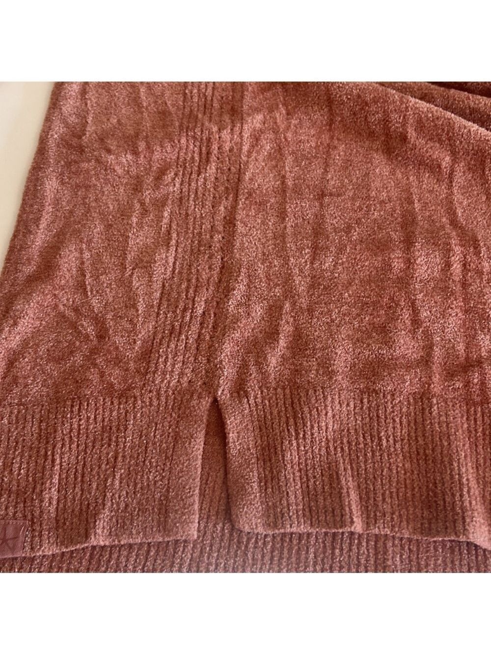 Barefoot Dreams Cozy Chic Ultra Lite Dockside Pointelle Pullover in Amber Glow - Picture 4 of 6
